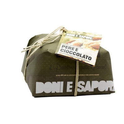 Doni e Sapori Gifts and Flavors - Artisan Pears and Chocolate Panettone - 1000 g
